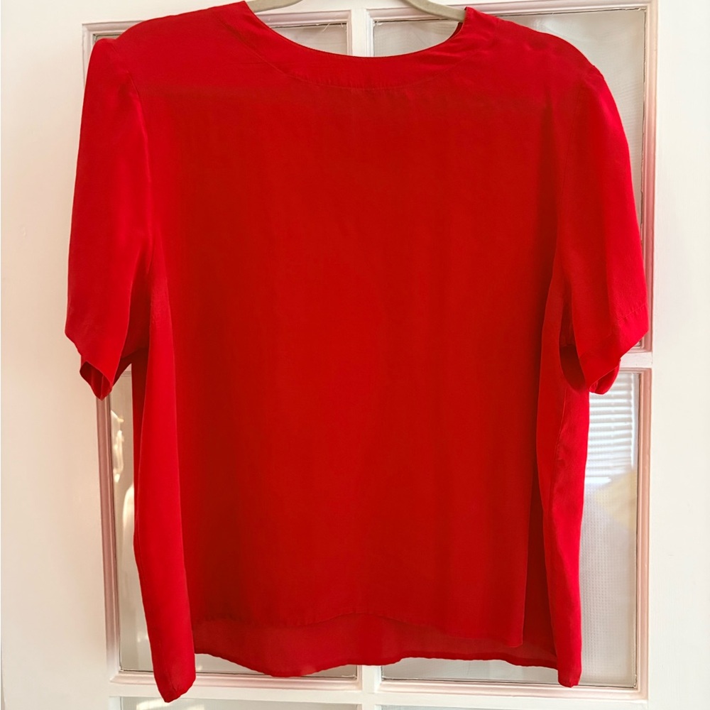 Vintage Silk Red Women's Top